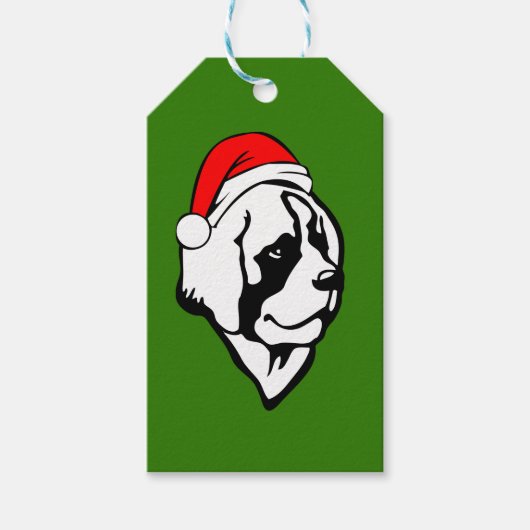 heilige Bernard Dog met kerstkerstkerstkerstkerstk Cadeaulabel (Voorkant)