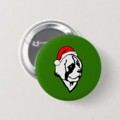 heilige Bernard Dog met kerstkerstkerstkerstkerstk Ronde Button 5,7 Cm (Voorkant /achterkant)
