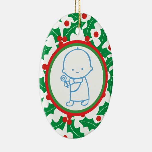 Heilige Bes Kerstkindje 1e Kerstmis Custom Ornamen Keramisch Ornament (Rechts)