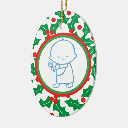 Heilige Bes Kerstkindje 1e Kerstmis Custom Ornamen Keramisch Ornament (Links)