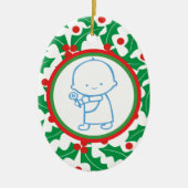 Heilige Bes Kerstkindje 1e Kerstmis Custom Ornamen Keramisch Ornament (Voorkant)