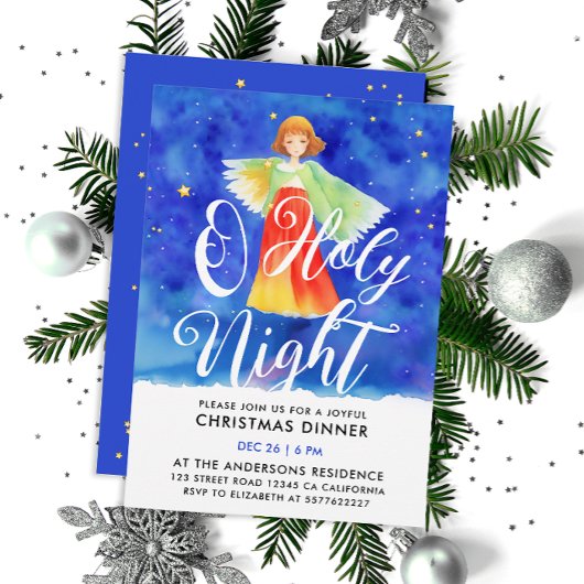 Heilige beschermengel zegent kerst Waterverf Kaart