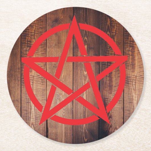Heilige bescherming heidense pentagram onderzetter (Voorkant)