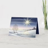 Heilige besneeuwde scène van Kerstmis Feestdagen Kaart (Voorkant)