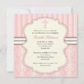 Heilige Bevestiging  Roze Damascus Uitnodiging (Achterkant)