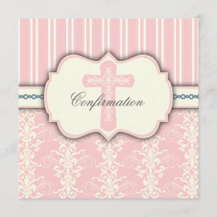 Heilige Bevestiging  Roze Damascus Uitnodiging