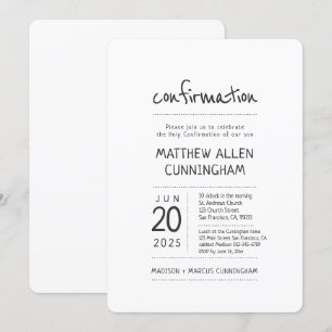 Heilige Bevestigingsjongen   Modern + Eenvoudig Kaart