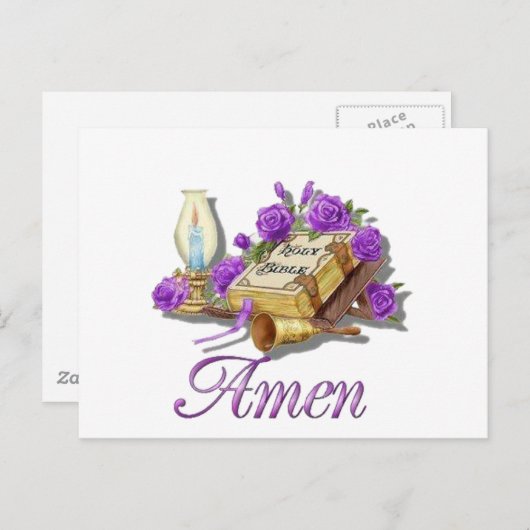 Heilige Bijbel Amen Briefkaart (Voorkant / Achterkant)