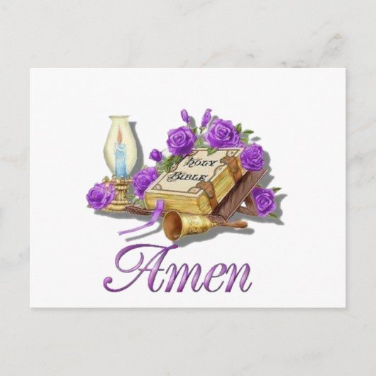 Heilige Bijbel Amen Briefkaart (Voorkant)