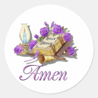 Heilige Bijbel Amen Ronde Sticker