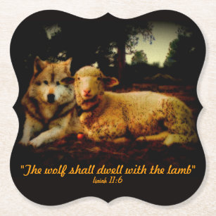 Heilige Bijbel, De wolf en het lammetje, Isaiah 11 Kartonnen Onderzetters