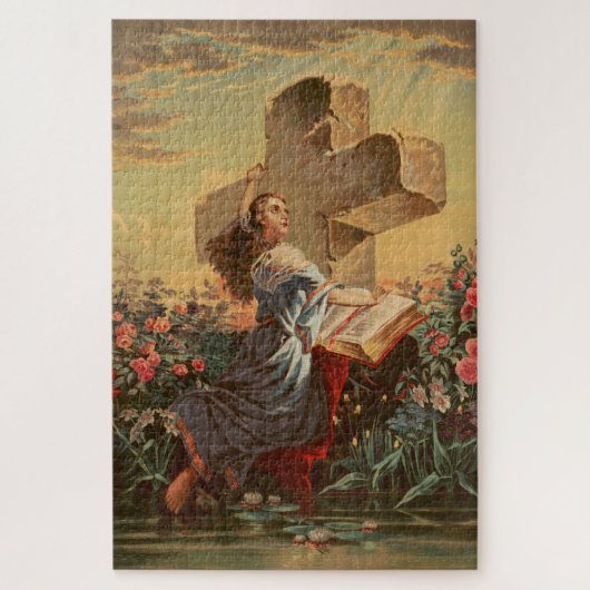Heilige Bijbel en Kruis Legpuzzel (Verticaal)