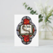 Heilige Bijbel en Rosary Glas in lood Art Briefkaart (Staand voorkant)