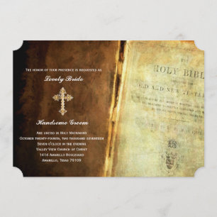 Heilige Bijbel Gold Cross - Christelijke huwelijks Kaart