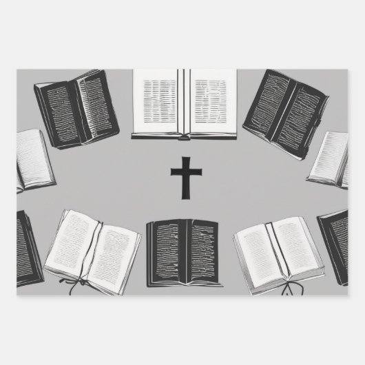 Heilige Bijbel & Kruis Elegantie Inpakpapier Vel (Voorkant 3)