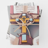 Heilige Bijbel & Kruis Elegantie Inpakpapier Vel (In situ)