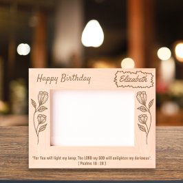 Heilige Bijbel Verse Verjaardag Botanische Elegant Gegraveerde Lijstjes