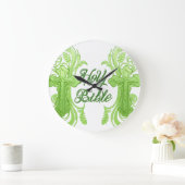 Heilige Bijbel Wandklok – Christelijk Groen (Huis)