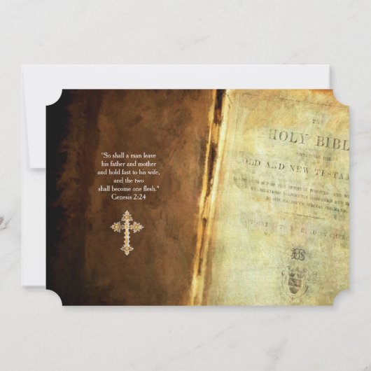 Heilige Bijbelse gouden Kruiskatholieke bruiloft U Kaart (Achterkant)