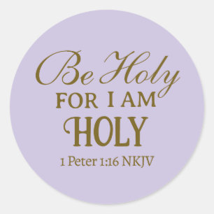 Heilige Bijbelvers Purper en Goud Eenvoudig Christ Ronde Sticker