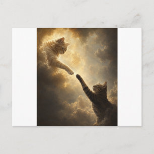 Heilige bijna-aanraking tussen katten ansichtkaart briefkaart