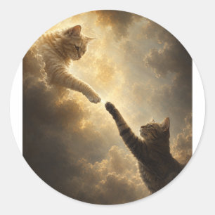 Heilige bijna-aanraking tussen katten sticker