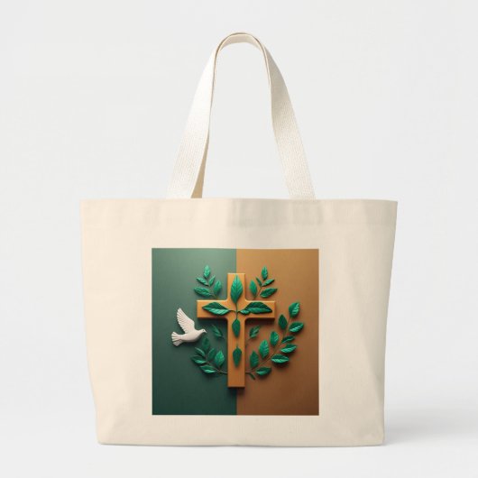 Heilige Blad-stilte Grote Tote Bag (Voorkant)