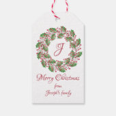 Heilige bladeren en kerst kerst cadeaulabel (Achterkant)