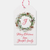 Heilige bladeren Kerstmis Cadeaulabel (Achterkant)