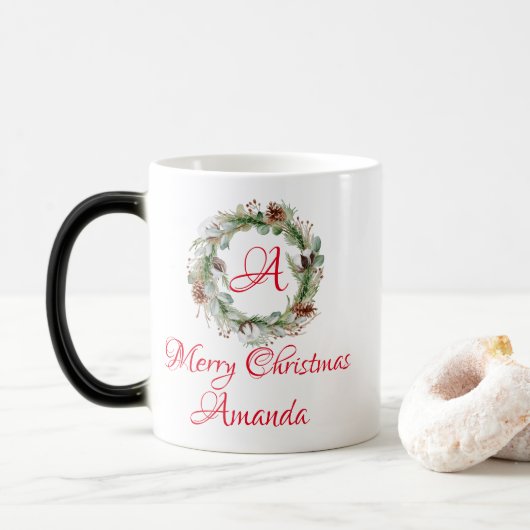 Heilige bladeren Kerstmis Magische Mok (Met donut)