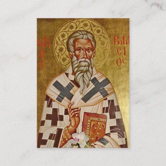Heilige Blaise van Sebaste Orthodoxe Gebed Kaart Plaatskaartje (Voorkant)
