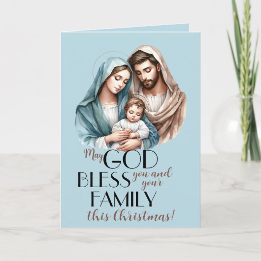 Heilige blik onder een winterhemel feestdagen kaart (Voorkant)