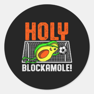 Heilige Blockamole Voetbalspeler Avocado Doelman D Ronde Sticker