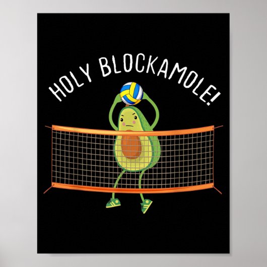 Heilige Blockamole Volleyball Cute Fun Poster (Voorkant)