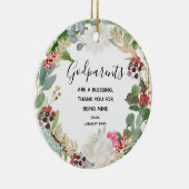 Heilige bloem Gepersonaliseerde kerst van godouder Keramisch Ornament (Rechts)