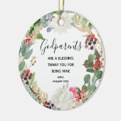Heilige bloem Gepersonaliseerde kerst van godouder Keramisch Ornament (Links)