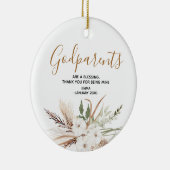 Heilige bloem Gepersonaliseerde kerst van godouder Keramisch Ornament (Rechts)