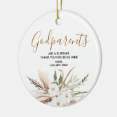 Heilige bloem Gepersonaliseerde kerst van godouder Keramisch Ornament (Links)