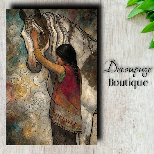 Heilige Bond Paard Decoupage Tissuepapier
