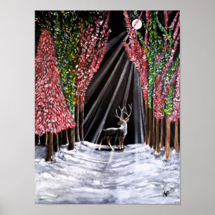 Heilige boodschapper van Nara Schilderij van Alfre Poster