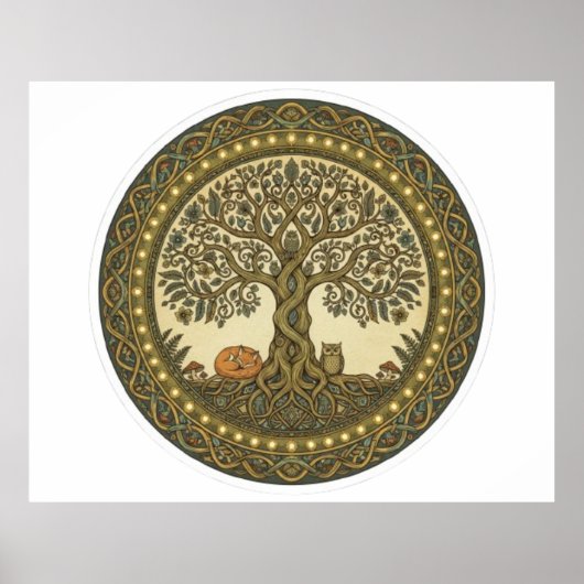 Heilige Boom des Levens Keltische Kunst Poster (Voorkant)