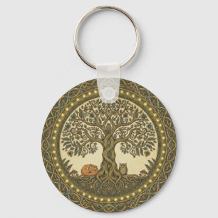 Heilige Boom des Levens Keltische Kunst Sleutelhanger