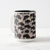 Heilige buffel van New Mexico Tweekleurige Koffiemok (Voorkant links)