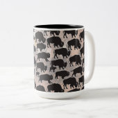 Heilige buffel van New Mexico Tweekleurige Koffiemok (Voorkant rechts)