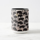 Heilige buffel van New Mexico Tweekleurige Koffiemok (Center)