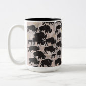 Heilige buffel van New Mexico Tweekleurige Koffiemok (Links)
