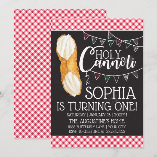 Heilige Cannoli | Aanbesteding op zondag Kaart (Voorkant / Achterkant)