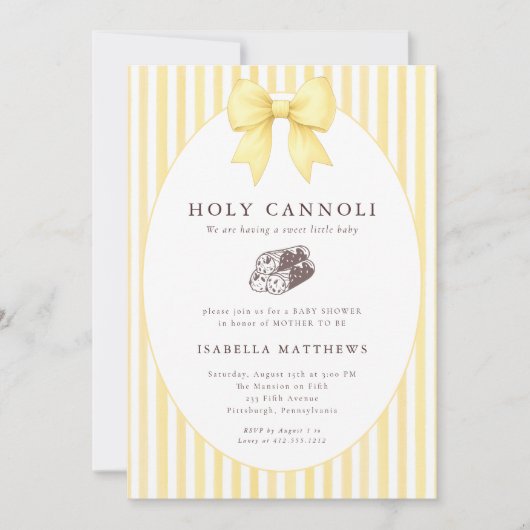 Heilige Cannoli Boog Baby Shower Kaart (Voorkant)