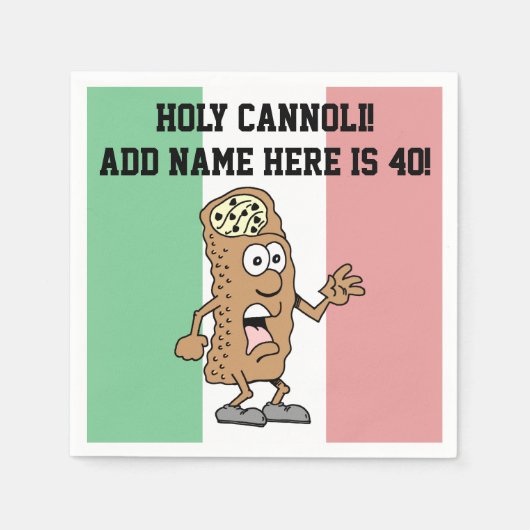 Heilige Cannoli iemand is 40 grappige Italiaan Nap Servet (Voorkant)