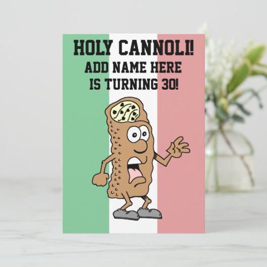 Heilige Cannoli Italiaanse 30e verjaardag Vlag van Kaart (Staand voorkant)